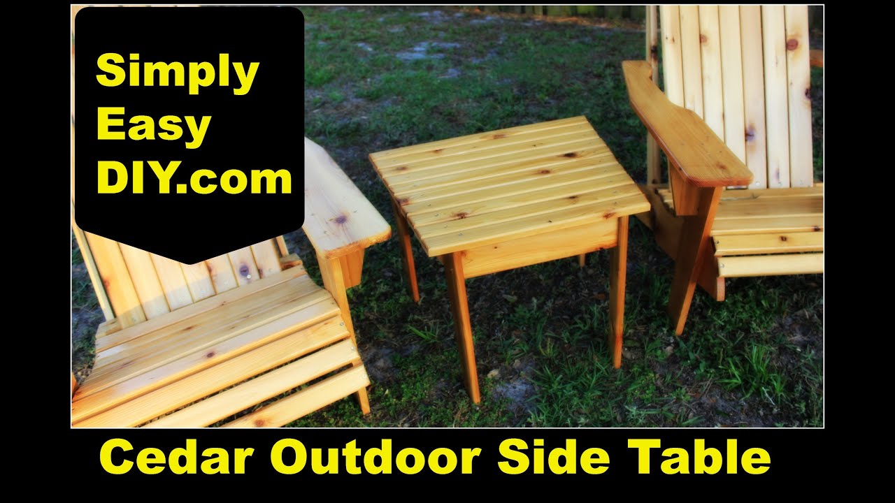 Cedar Adirondack Style Outdoor Side Table