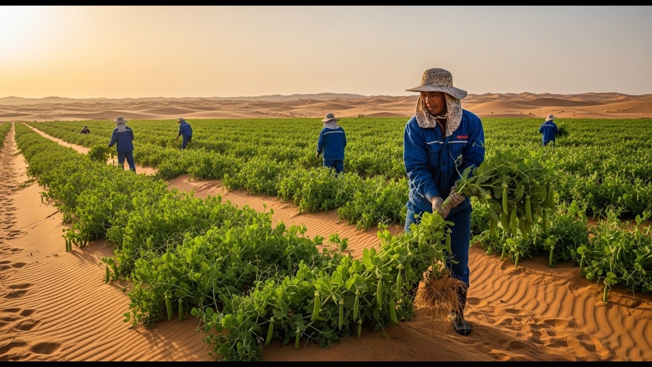 Desert Pea Farming on Sand Dunes | From Water Discovery to High-Tech Harvest & Retail