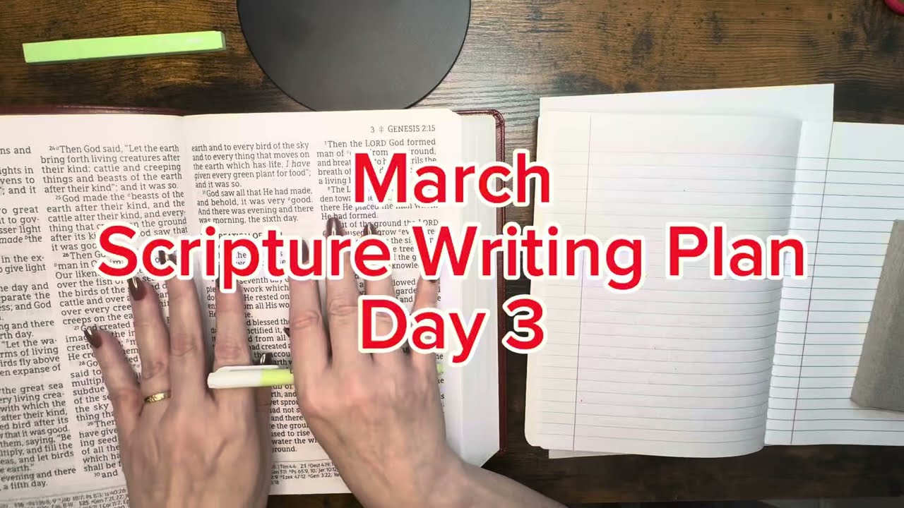 Christian ASMR Day 3 Scripture Writing Plan - Yahweh/Jehovah #bibleasmr #scripturewriting 