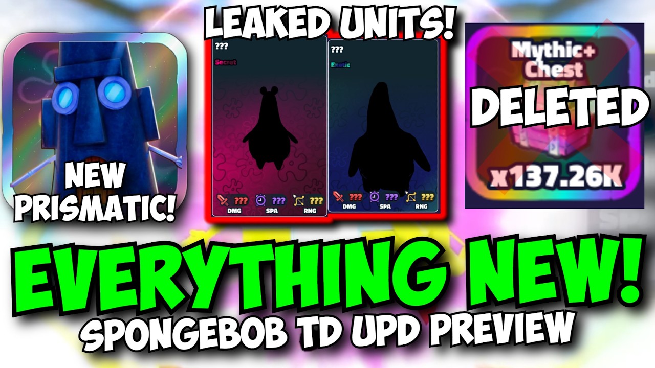 Massive Spongebob Tower Defense Update Leaks! (New Prismatic & Treasure Chest Rework!)