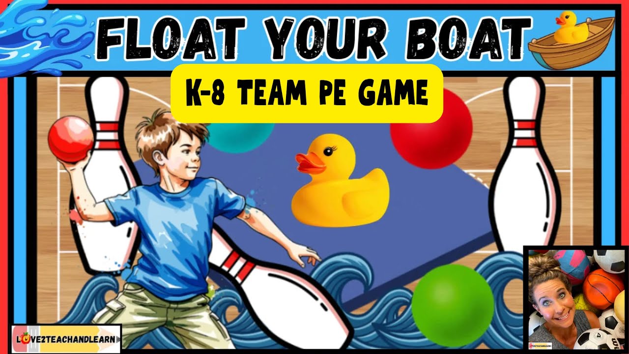 FLOAT YOUR BOAT: Fun K-8 Team PE Game (Throwing, Teamwork, Strategy, Locomotor Skills) 