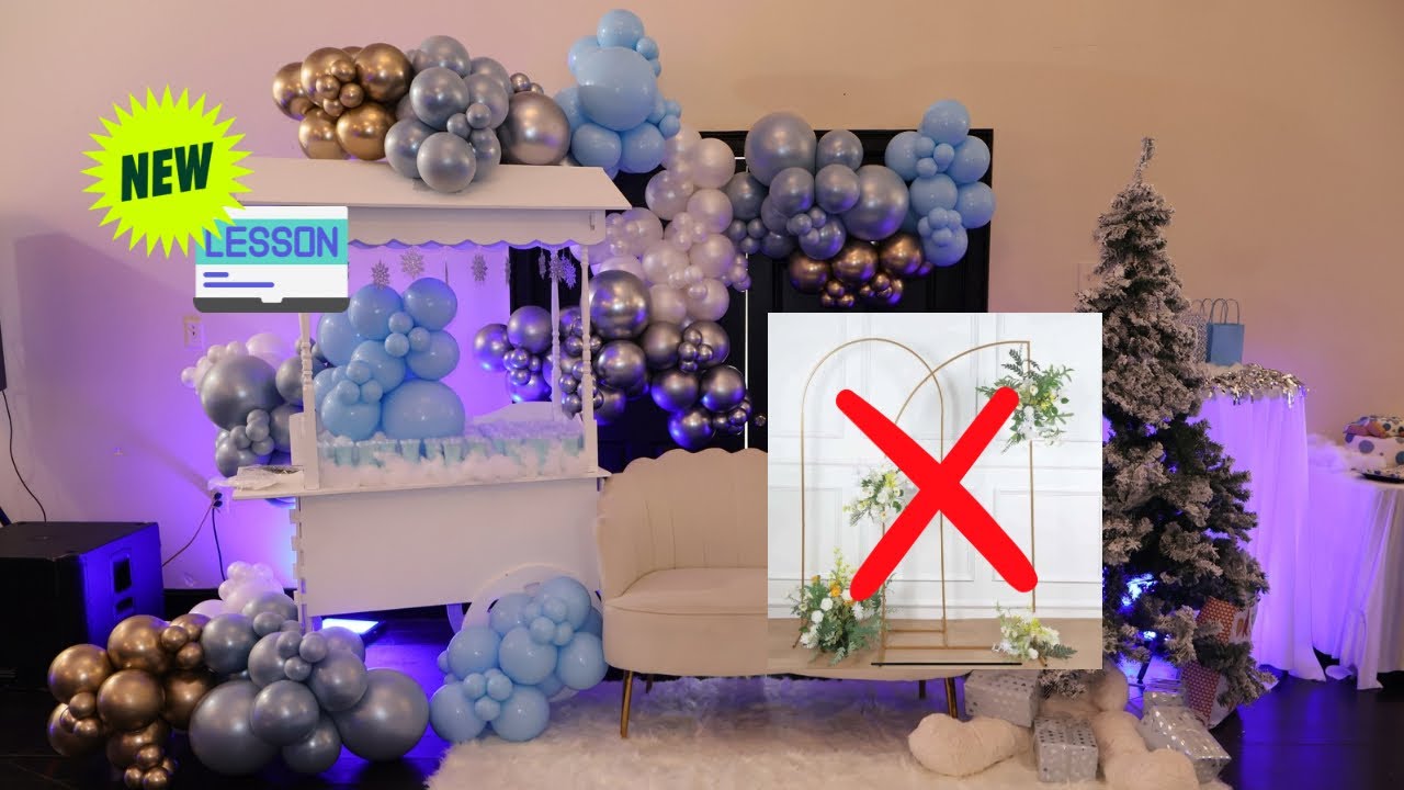 NOT USING GOLD FRAMES!!! Balloon Garland Tutorial | Winter Wonderland Theme | How to | DIY