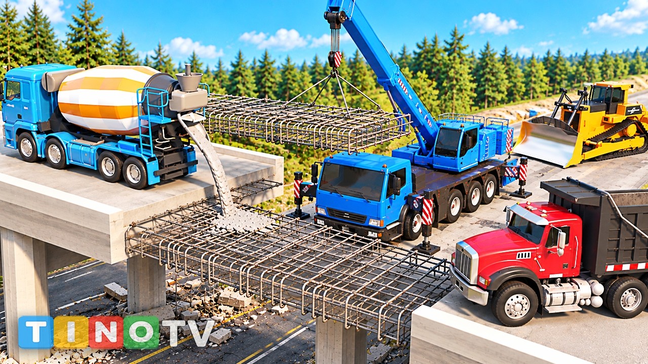 Mobile Crane Destroys Overpass Bridge! 🚧 Truck Rescue & Epic Bridge Repair Construction Simulation