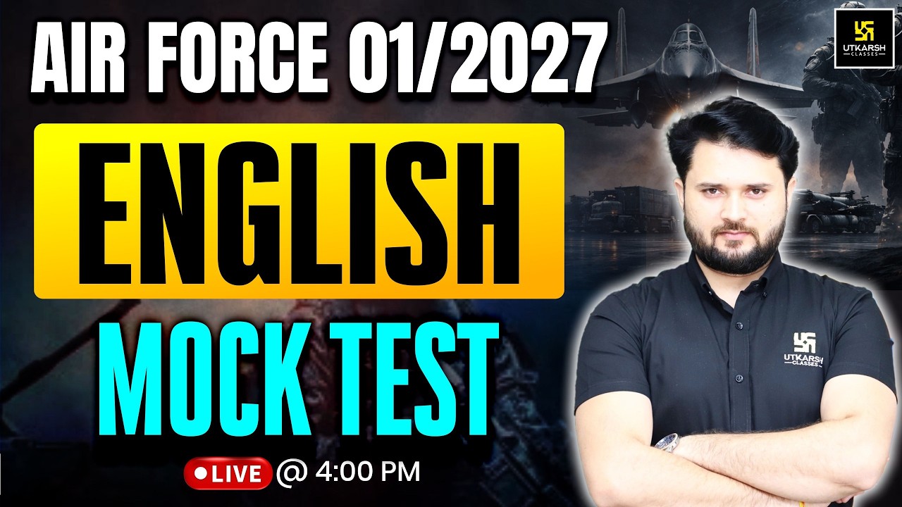 Indian Air Force 01/2027 | English Mock Test | Defence Exam Practice Session | Vikas Sir