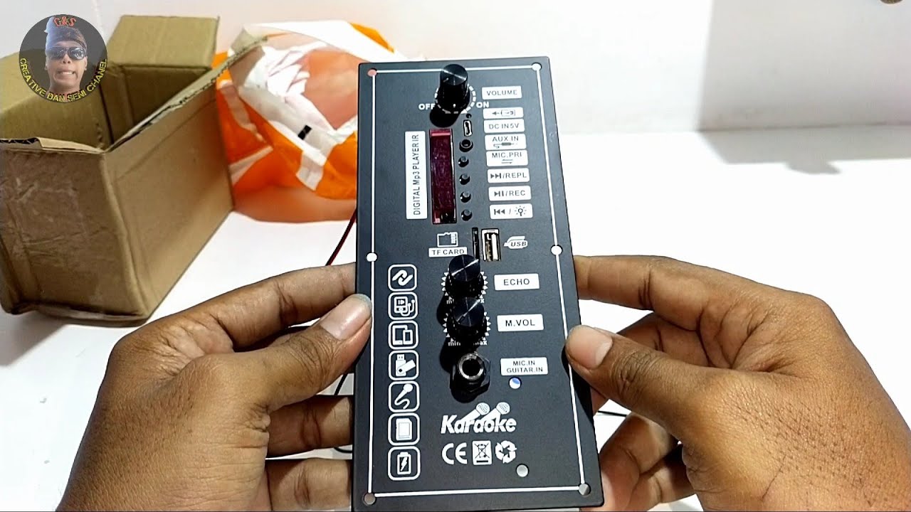 unboxing modul mp3 bloetooth lengkap mic,amplifier papan square dance