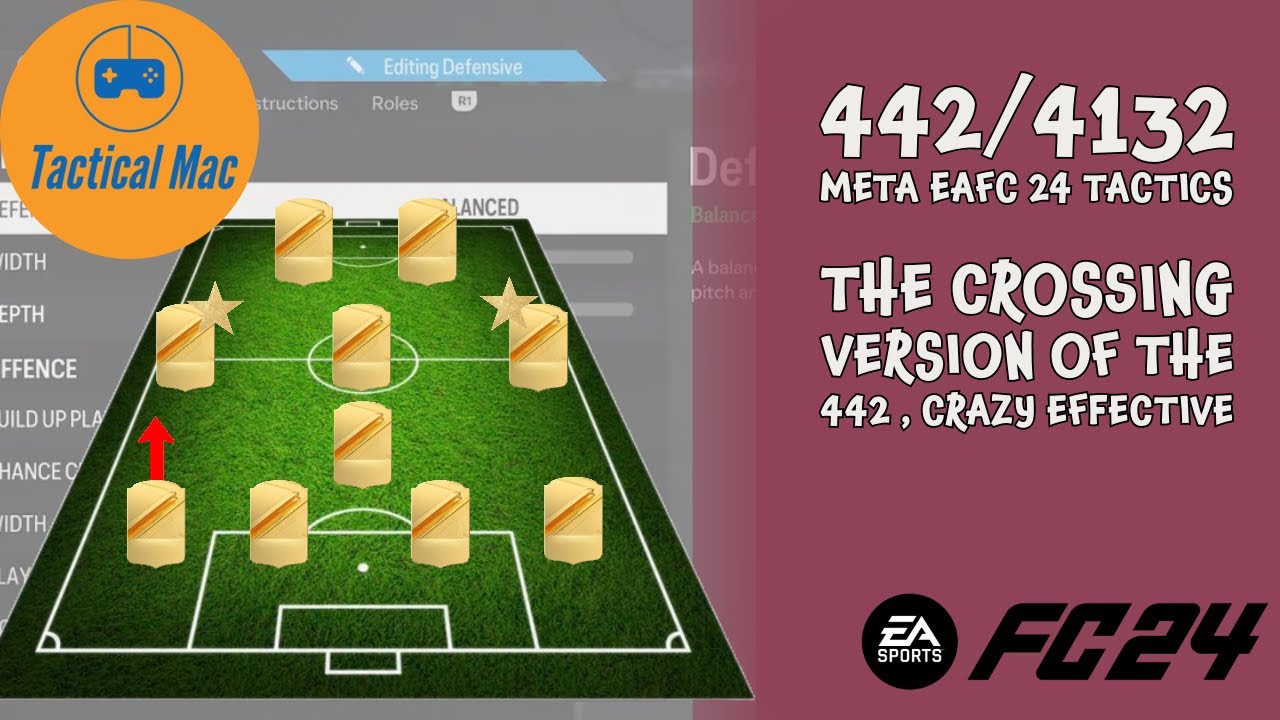 FC24 Meta 4132 set up as 442 - Play the Meta and Real Football