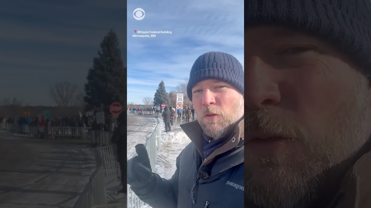 Barricades added outside ICE detention facility in Minneapolis as protests continue #shorts
