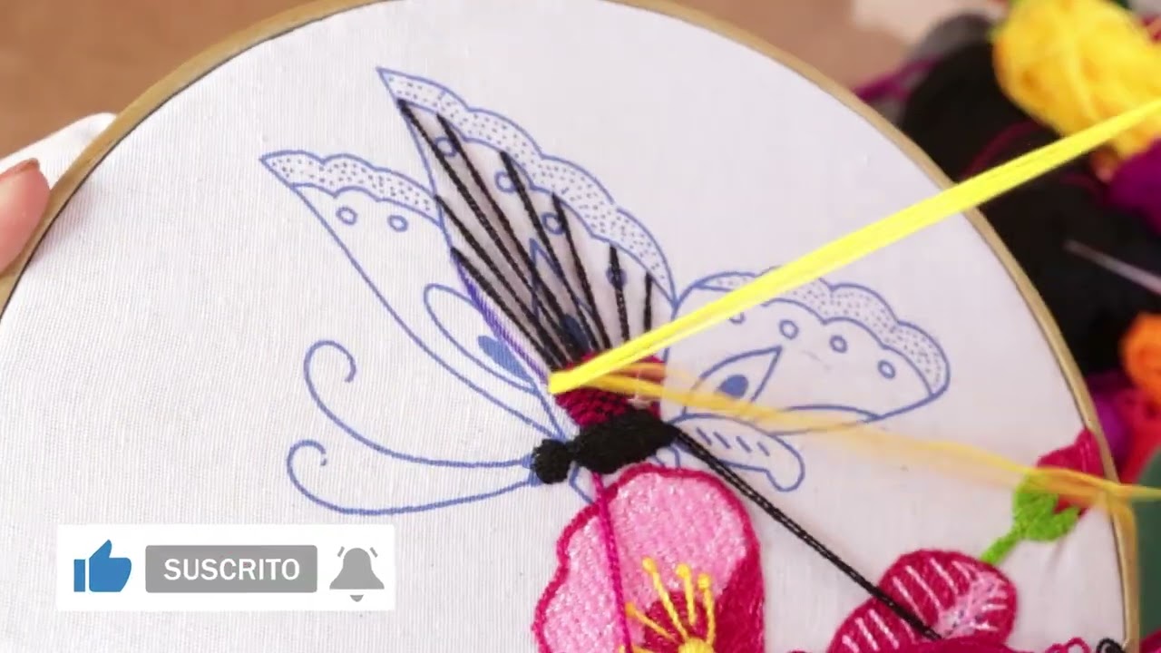 👀 ¿Cómo BORDAR una MARIPOSA?🧵 BORDADOS FACILES 363