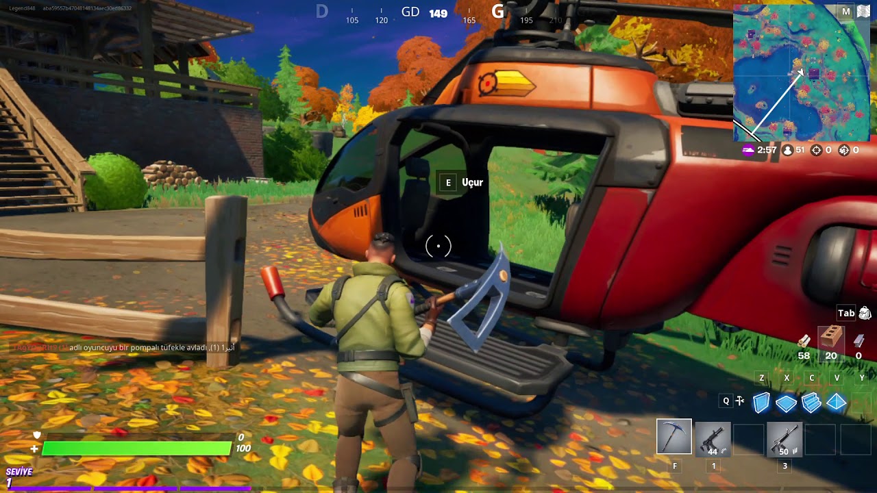 Fortnite oynadım