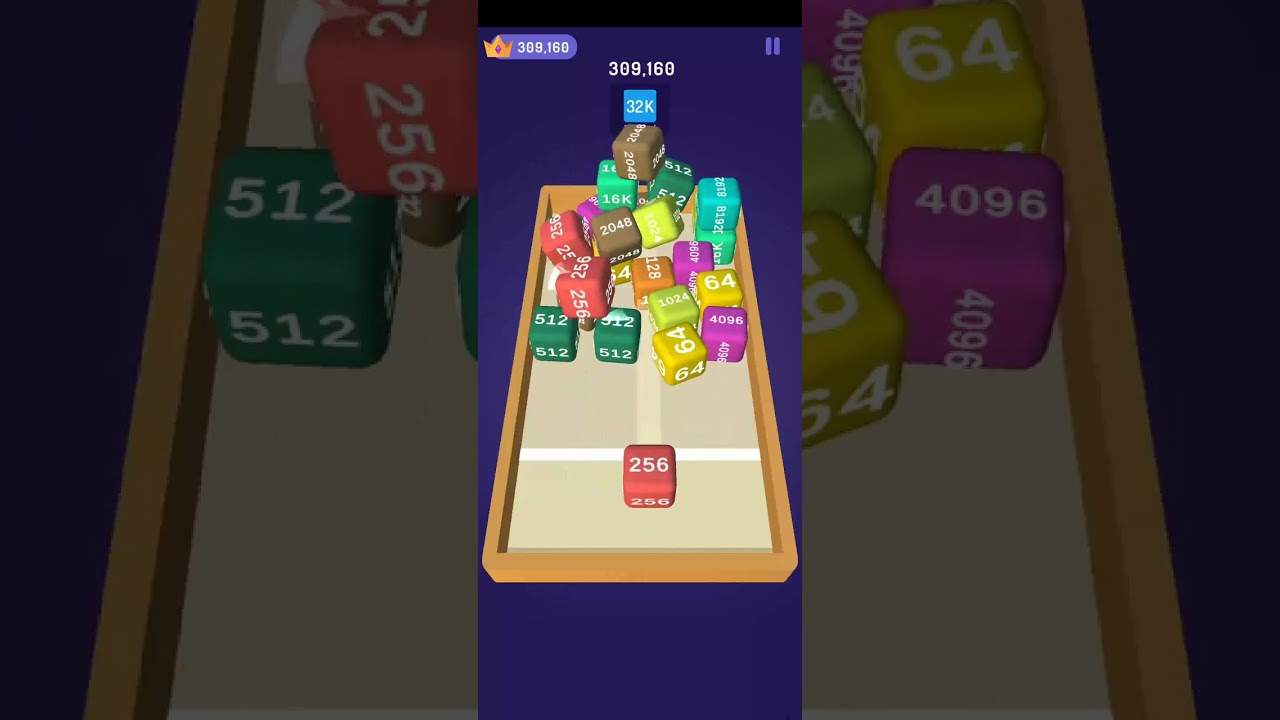 X2 Blocks game in Throw Mode (131,072 cube (131K))