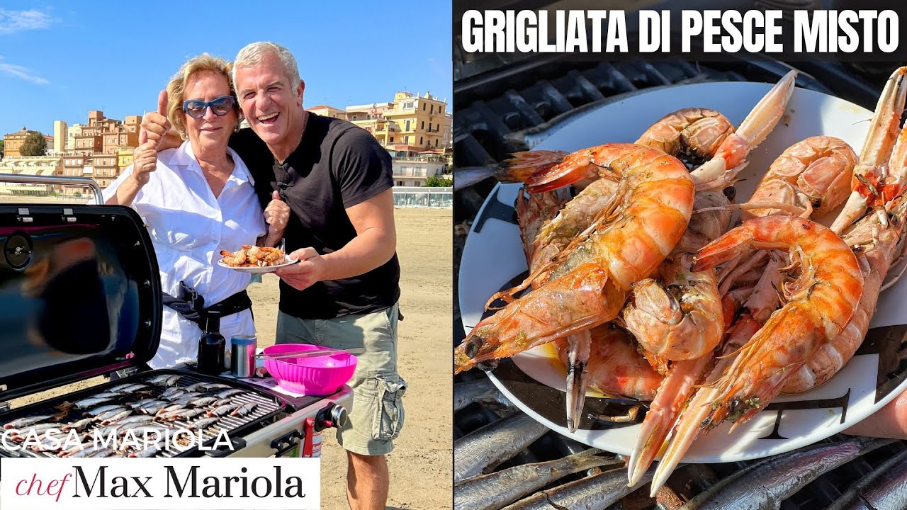 GRIGLIATA DI PESCE AL BBQ A GAS (Weber Traveler) Al mare con Mamma Fiorella e Chef Max Mariola