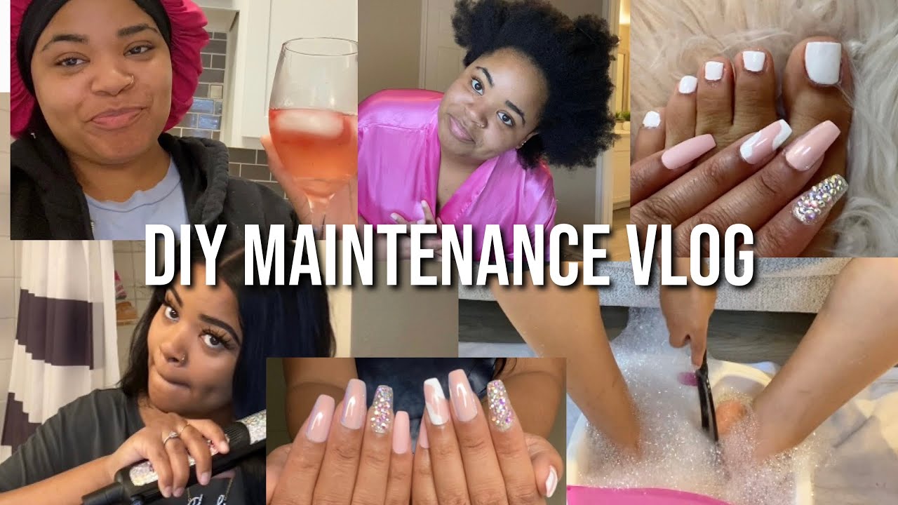 DIY Maintenance Vlog | Glow Yourself Up at Home ✨ DIY SEW IN + Press On Nails + DIY Pedicure 💖
