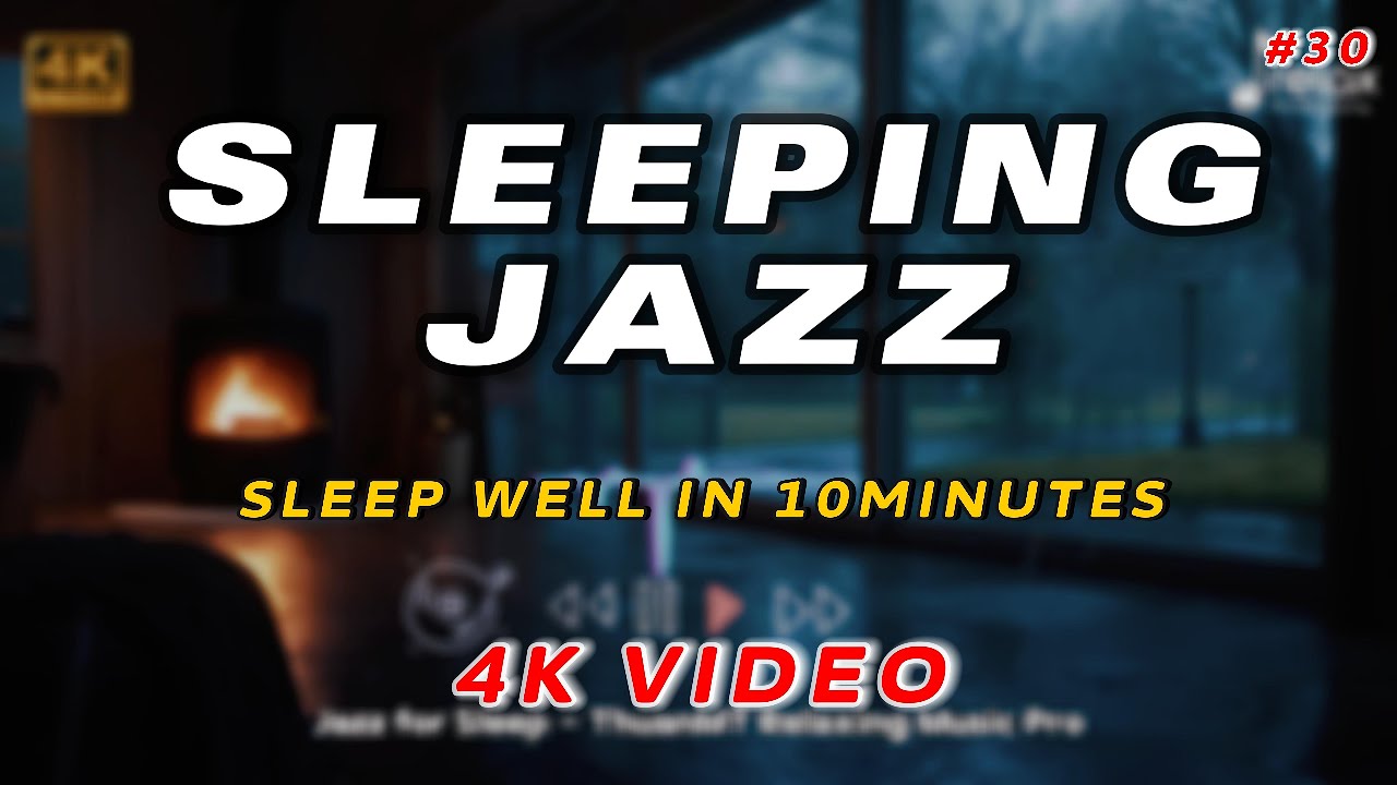 4K Sleep  Music With Rain Sounds - Slow Piano jazz Music | Relaxing Jazz for Sleep, Study, Relax #30