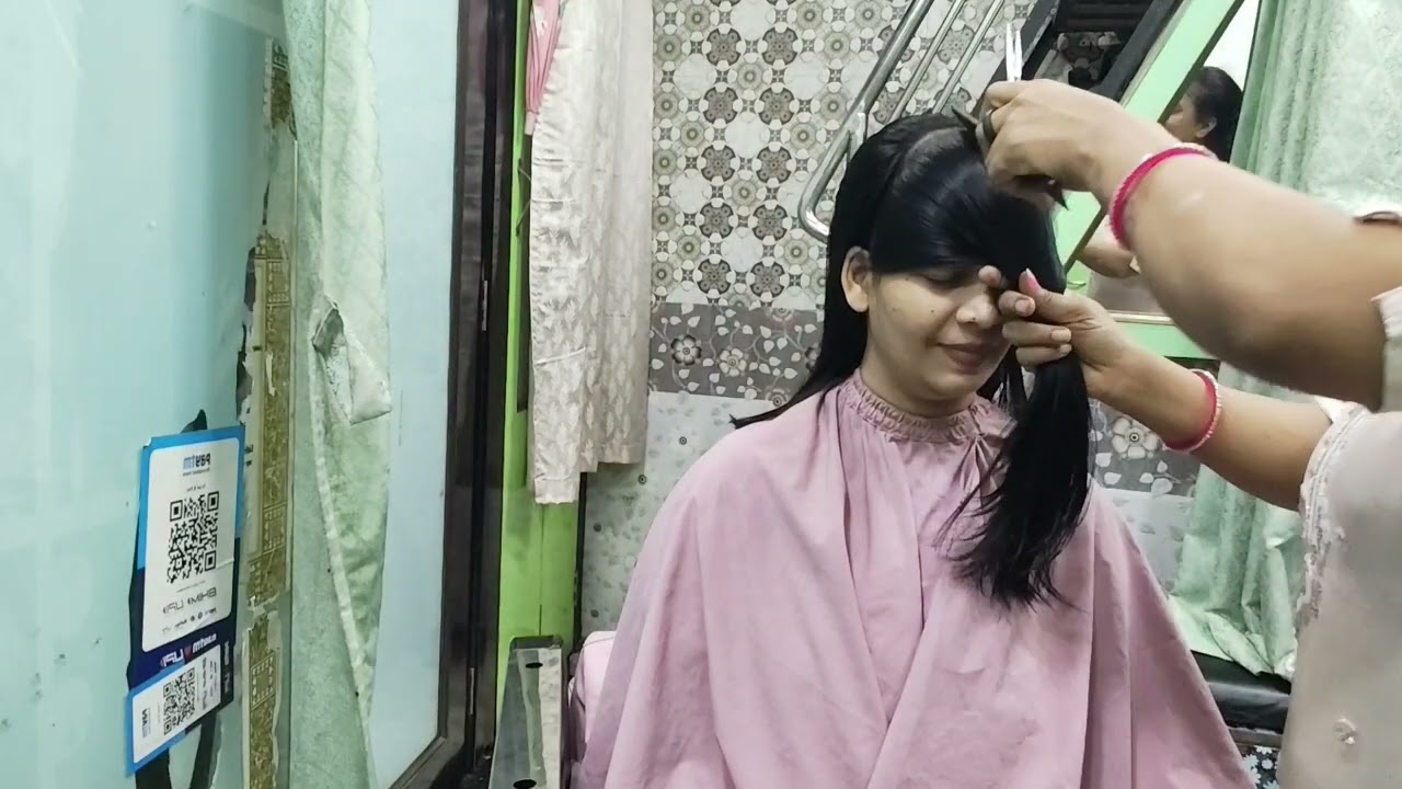 #Two child women long to short advance haircut rain time