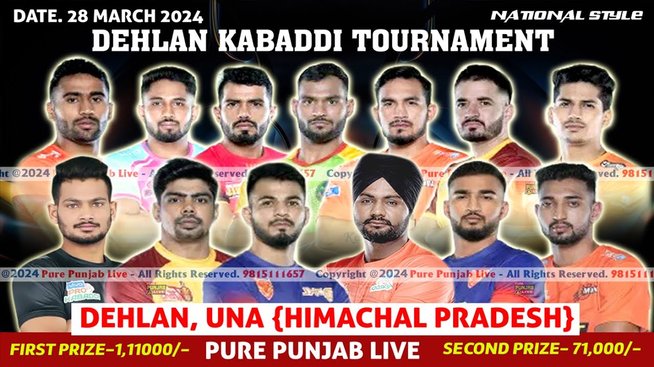 Dehlan Lower || National Style Kabaddi Tournament || Una || H.P || On. 28 March 2024
