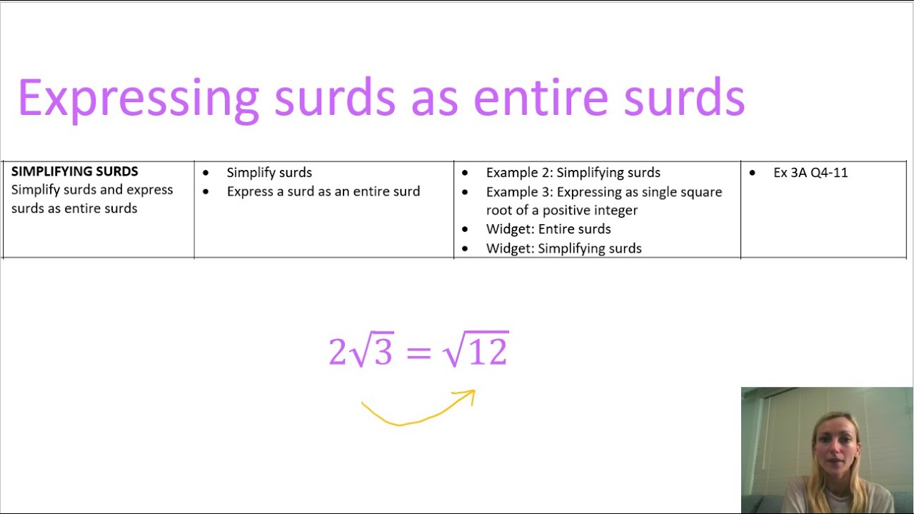 Expressing surds as entire surds