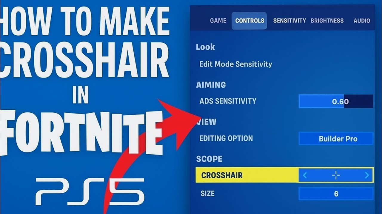 How to make a crosshair in fortnite ps5 || step by step explanation 