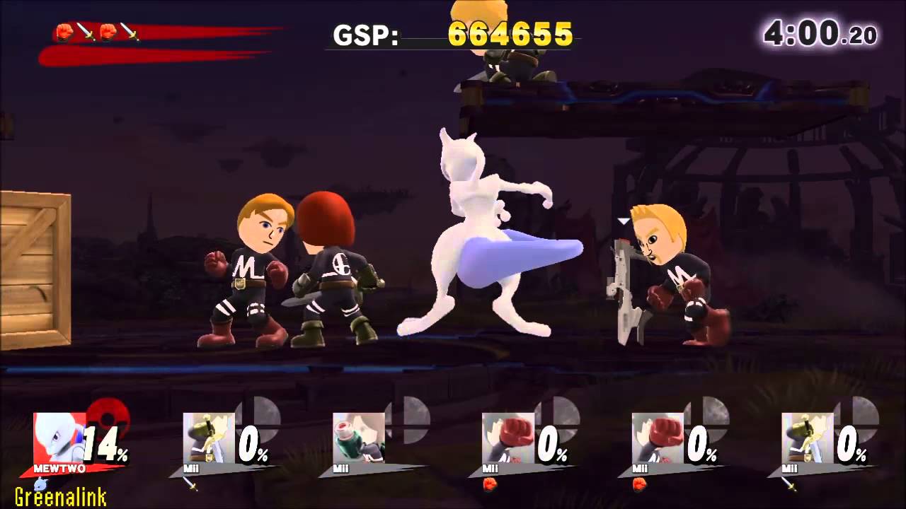 (Wii U Glitch) Super Smash Bros 4 Wii U: Classic 9.0 as Mewtwo with 2 custom moves. V1.06 only