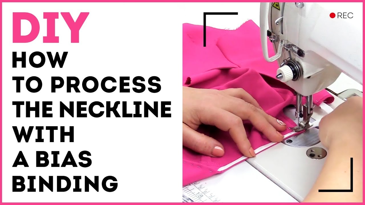 DIY: How to process the neckline with a bias binding. Sewing tutorial for everyone.