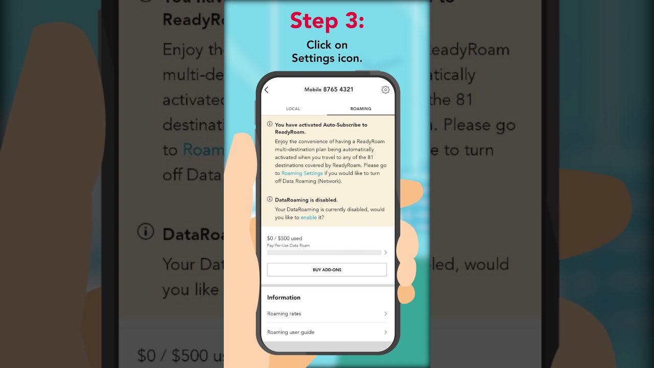 How do you enable Data Roaming on your mobile line?