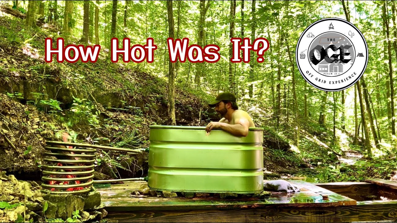 Wood Fired Hot Tub Install Using Thermosiphon and Gravity Fed Spring Water - Off Grid Power