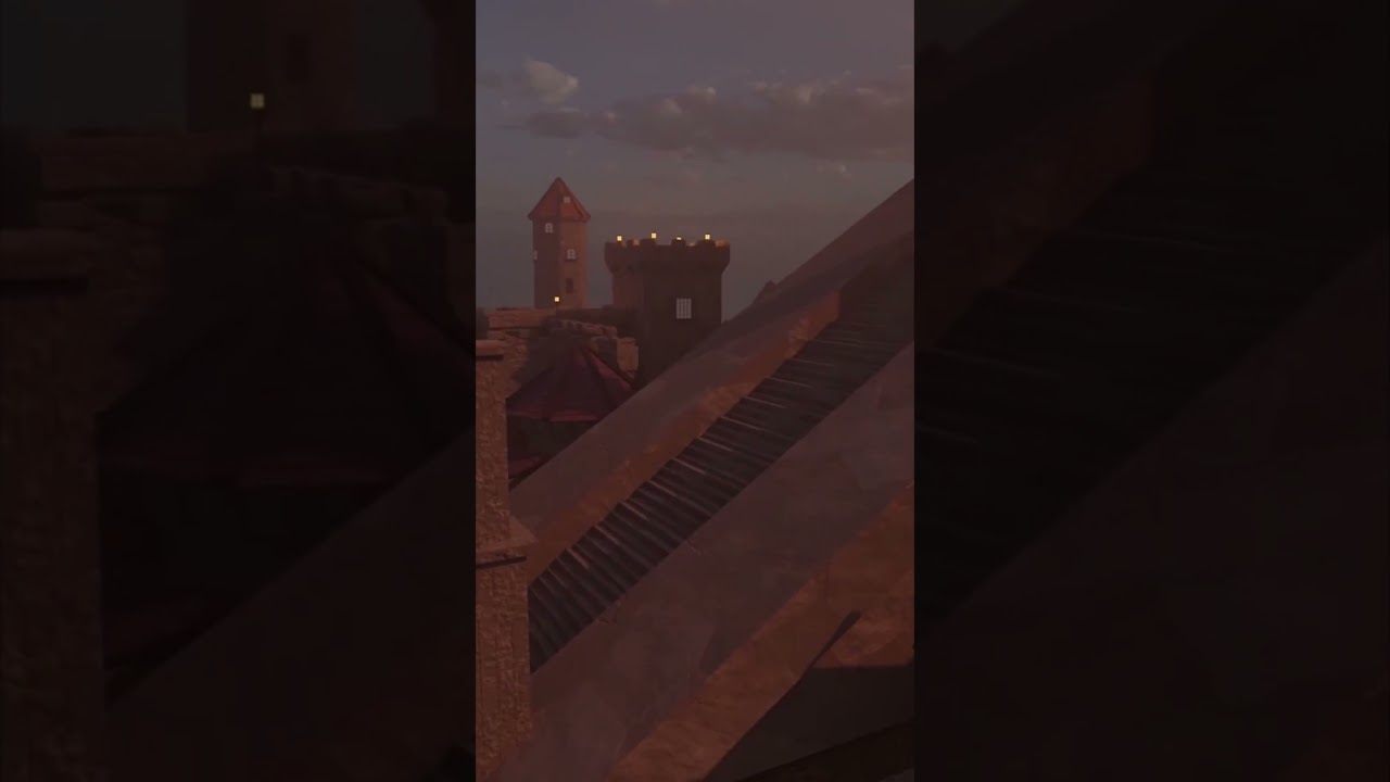 3D Ambient Castle Animation. #cinematic #ghibli #travel