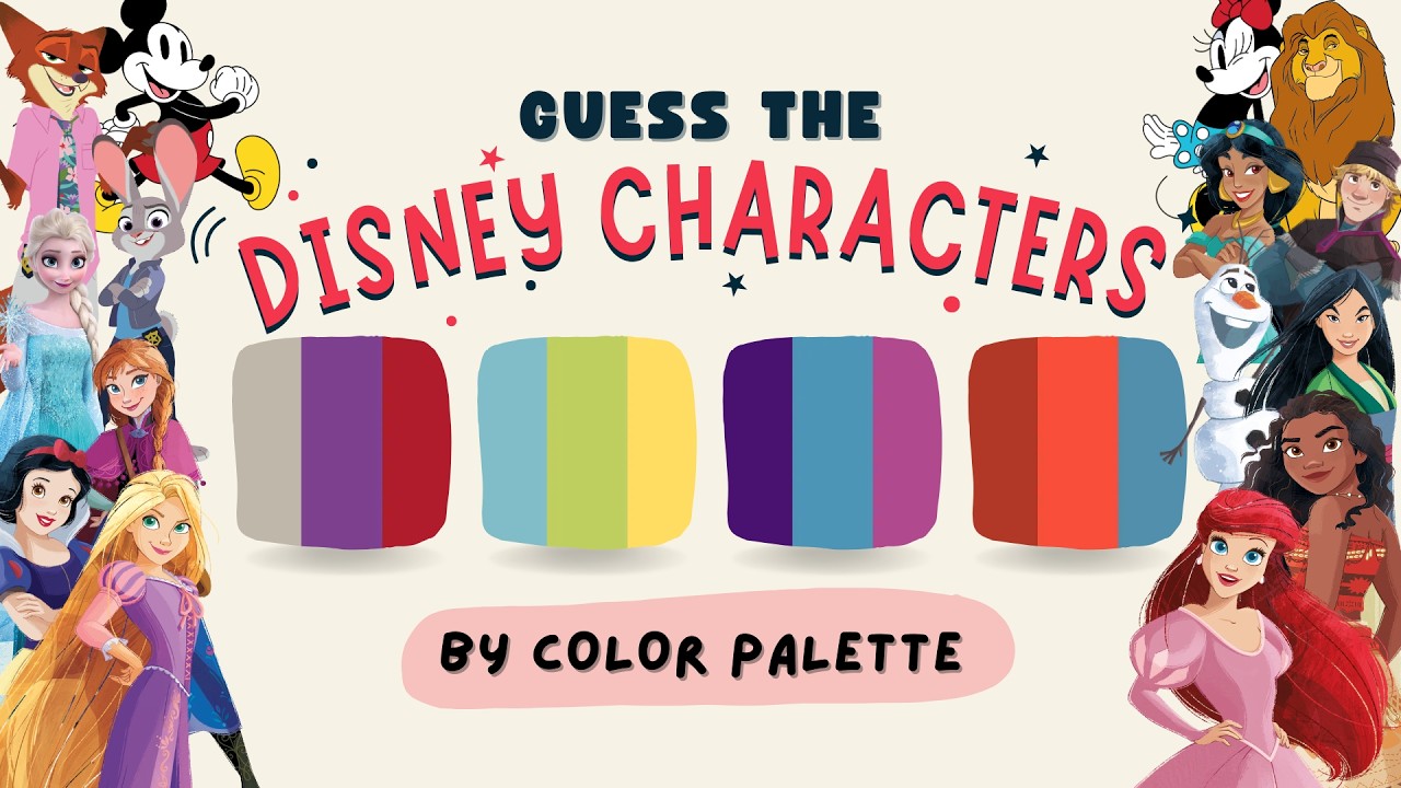 Guess the Disney Character by Color Palette 🎨✨