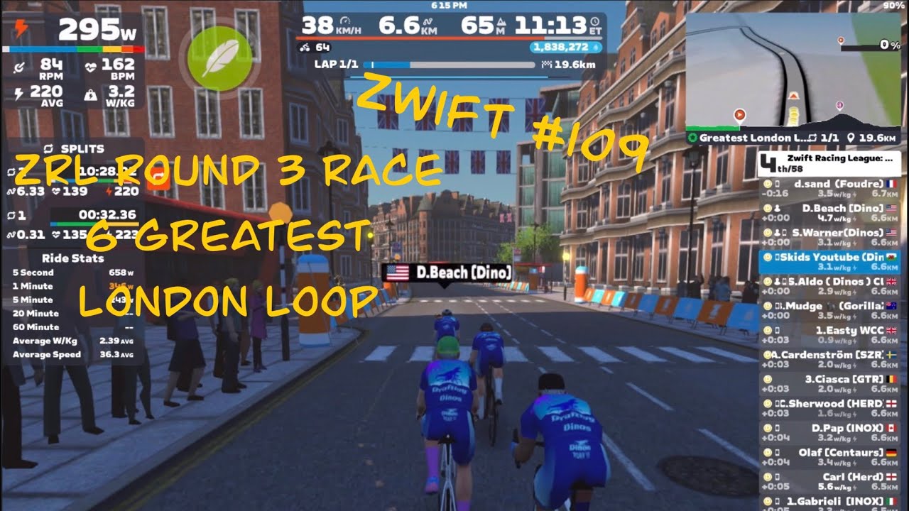 Zwift #109 ZRL, 3-й этап, 6-я гонка - Величайший лондонский маршрут