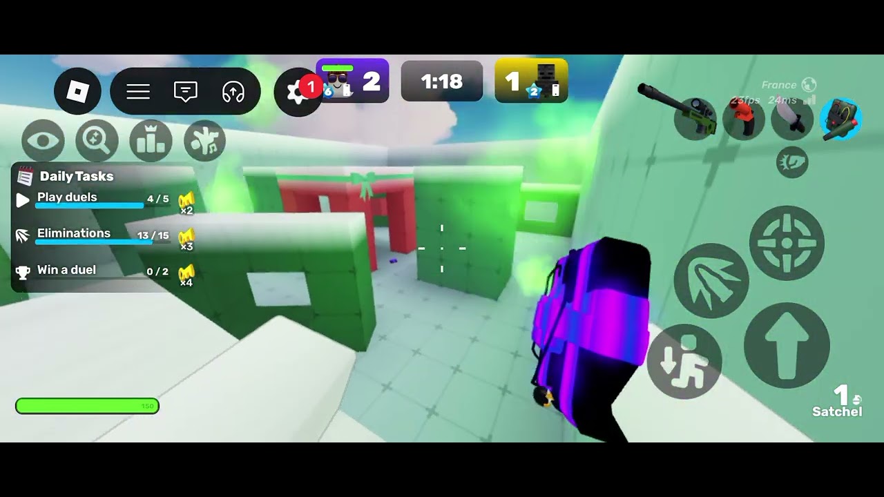 Hraju Roblox Rivals proti level 2 tak sem mu jedno kolo nechal a druhý sem ho rozdrtil