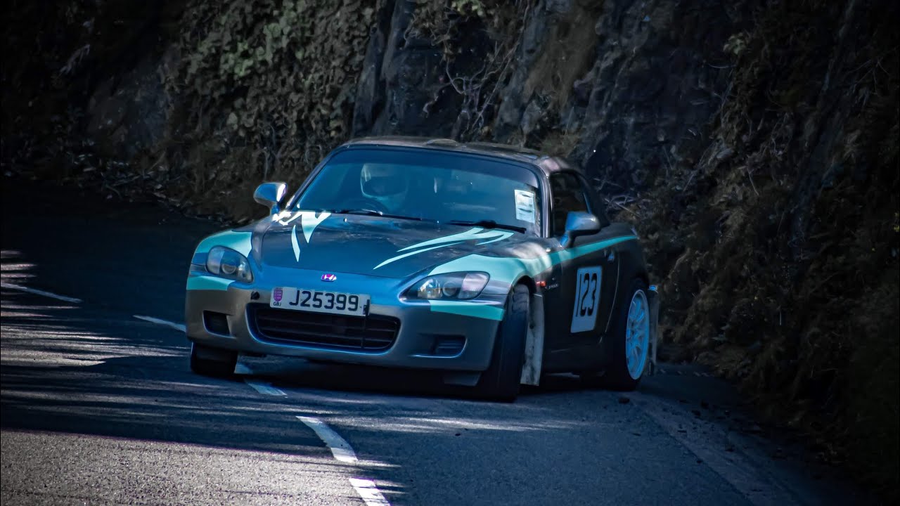 Honda S2000 at Easter Monday Hillclimb - Bouley Bay 2024 - Sliding / Drifts & Close Calls