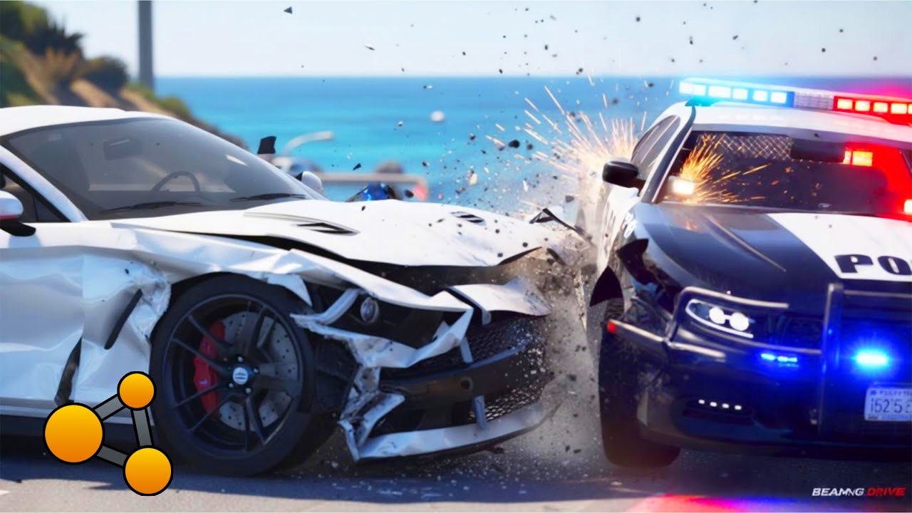 Epic Police Chase Disaster 🚓🔥 Realistic BeamNG Crashes