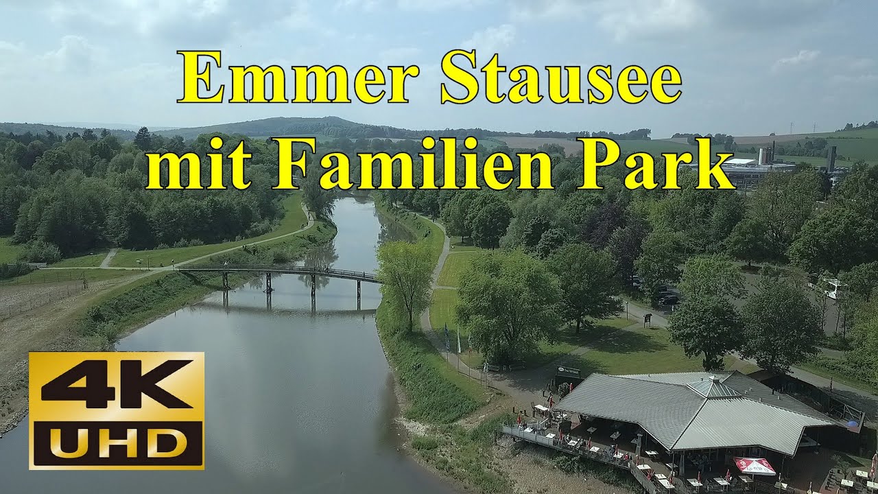 Schiedersee, Emmer-Stausee, Staumauer, Drohne DJI Mavic Pro. Talsperre. Germany in 4K / Footage