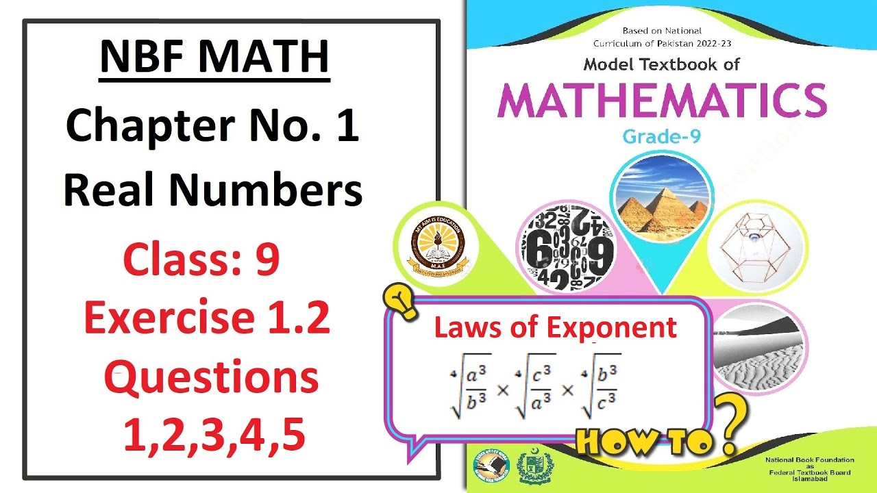 Math Class 9 (NBF) Exercise 1.2 Questions 1, 2, 3, 4, 5 &ndash; (Real Numbers)   Full solution &ndash; (FBISE)
