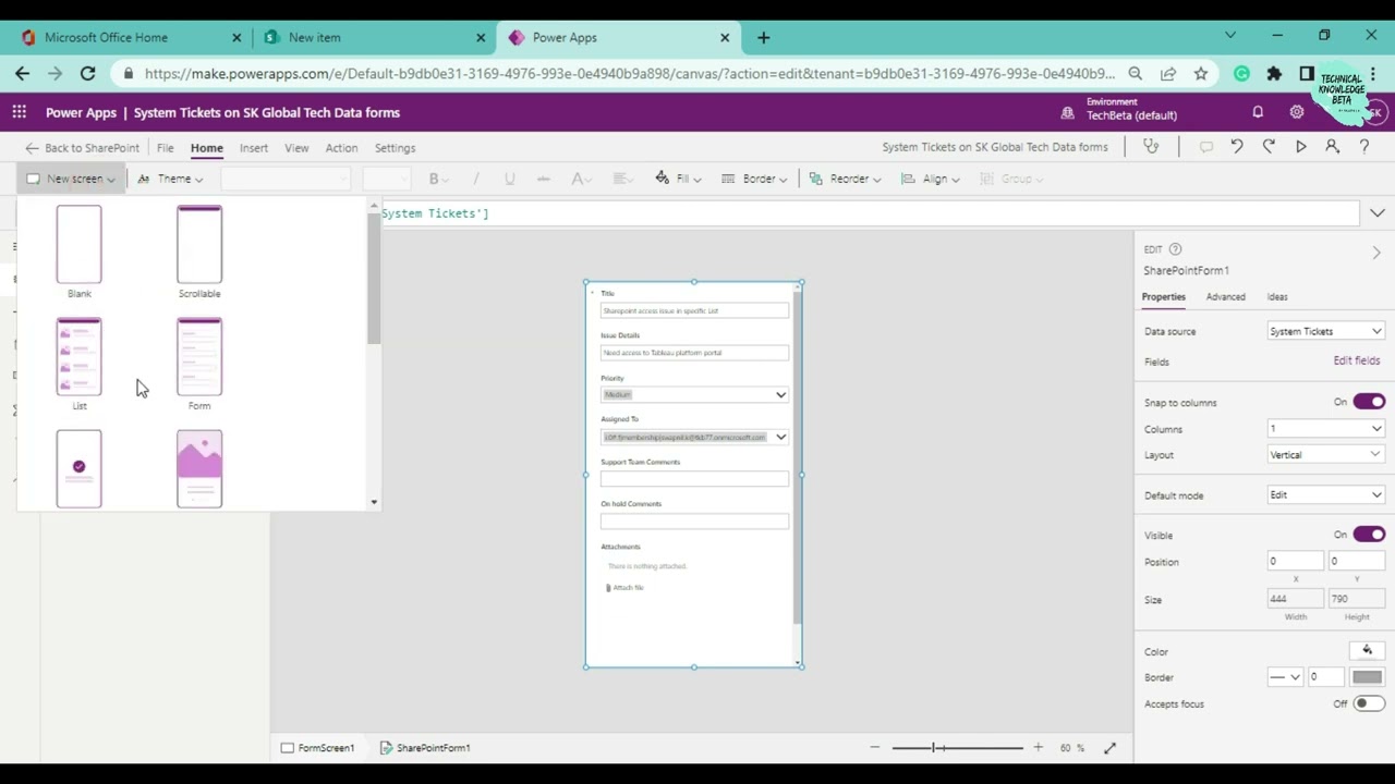 SharePoint List Form Customization using Power App | In Hindi