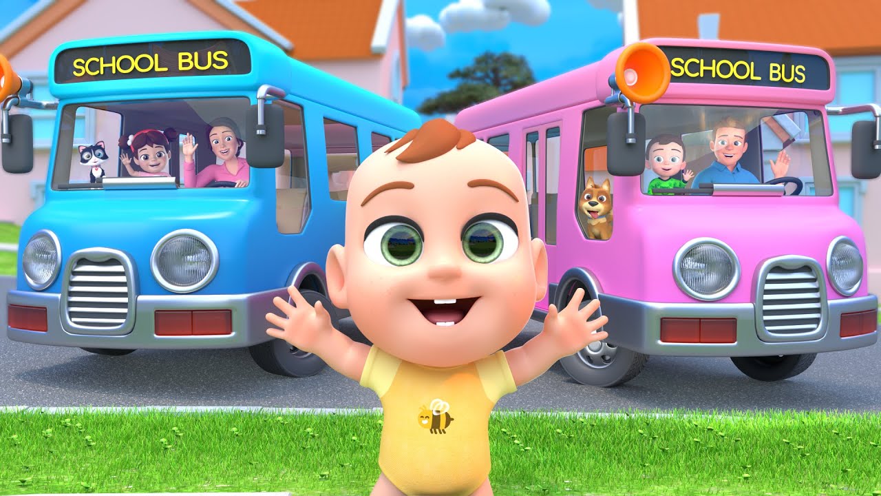 Wheels on the Bus with Family | Lalafun Nursery Rhymes & Kids Songs