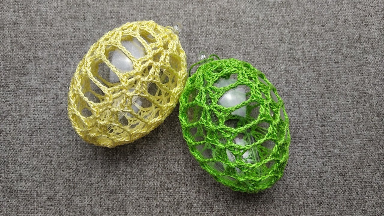 Pisanka na wypełnieniu plastikowym/akrylowym 6cm - Wzór 1 - Szydełko