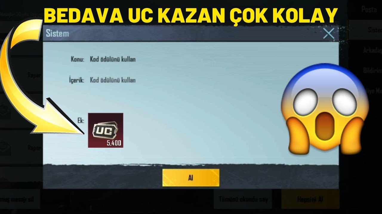 BEDAVA UC KAZAN &Ccedil;OK KOLAY! PARA YATIRMADAN UC KAZAN - PUBG MOBİLE