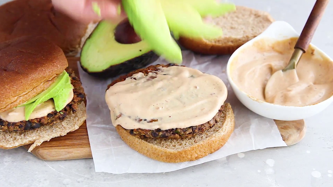 Spicy Black Bean Burgers with Chipotle Mayonnaise