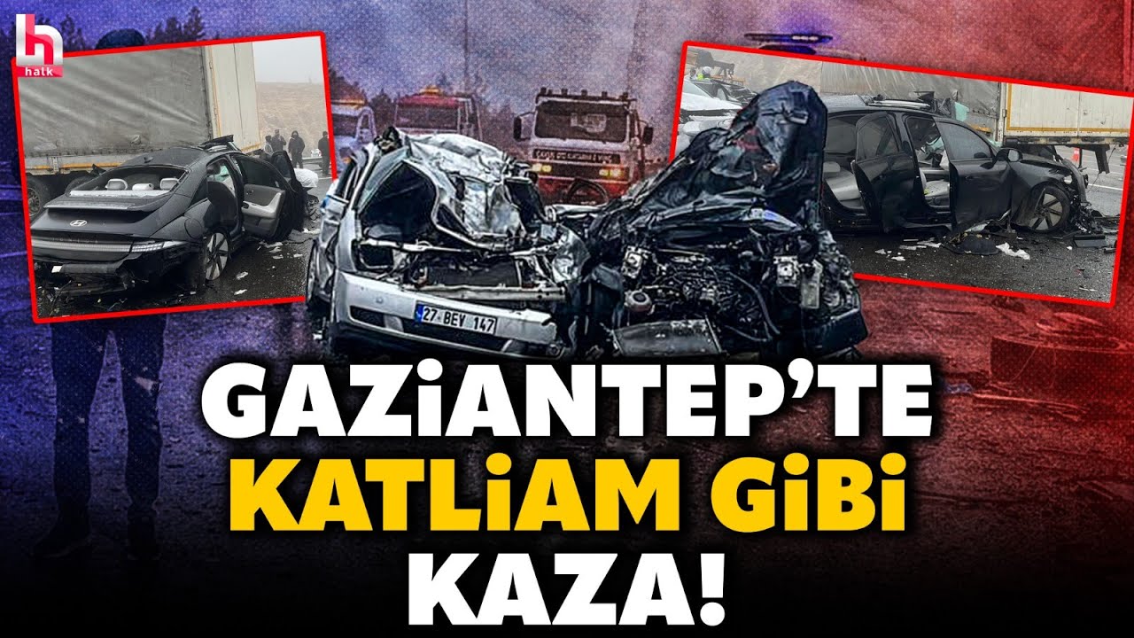 DEHŞET ANLARI! Gaziantep'te korkunç kaza! 8 aracın karıştığı zincirleme kazada ölü ve yaralılar var!