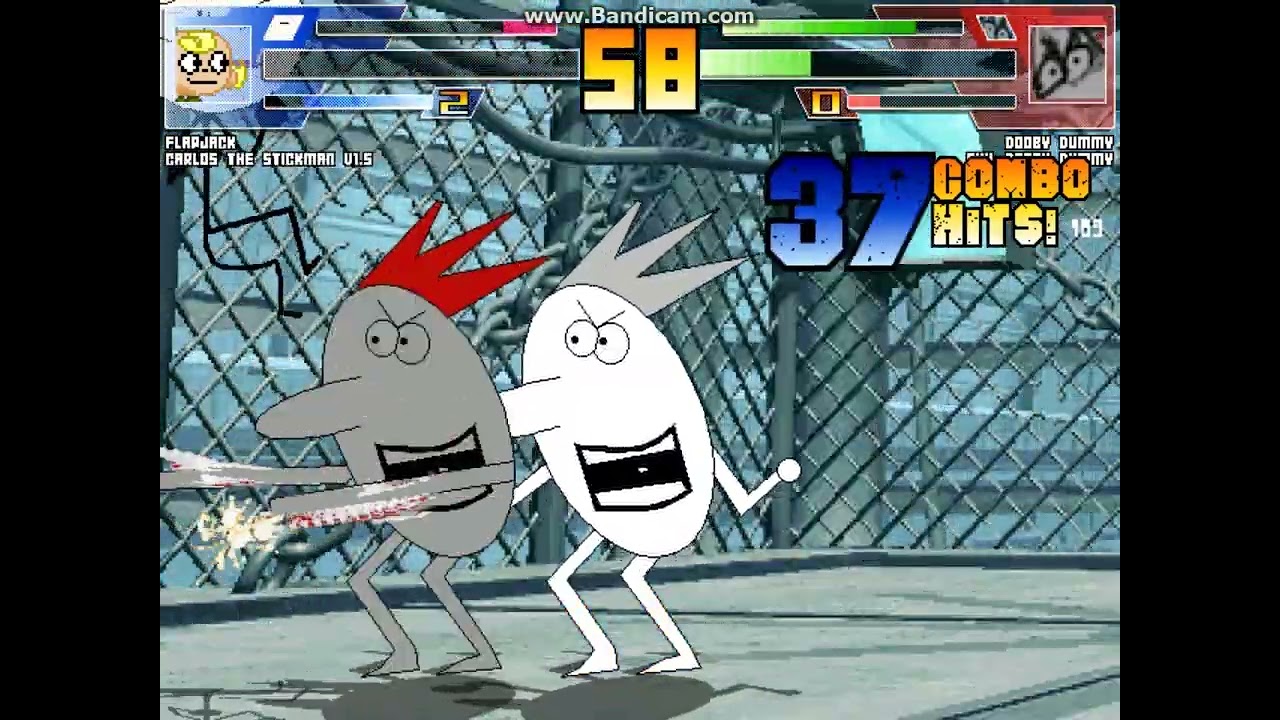 MUGEN battle #4691: Flapjack & Carlos The Stickman vs Dooby Dummy & Evil Dooby Dummy
