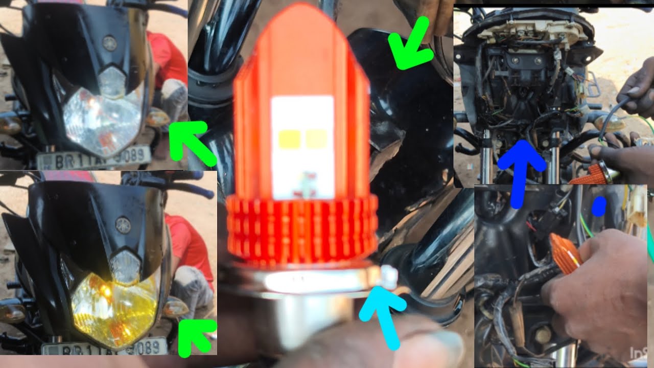 Yamaha saluto bike Mein headlight bulb ka connection Kaise Karta Hai button se