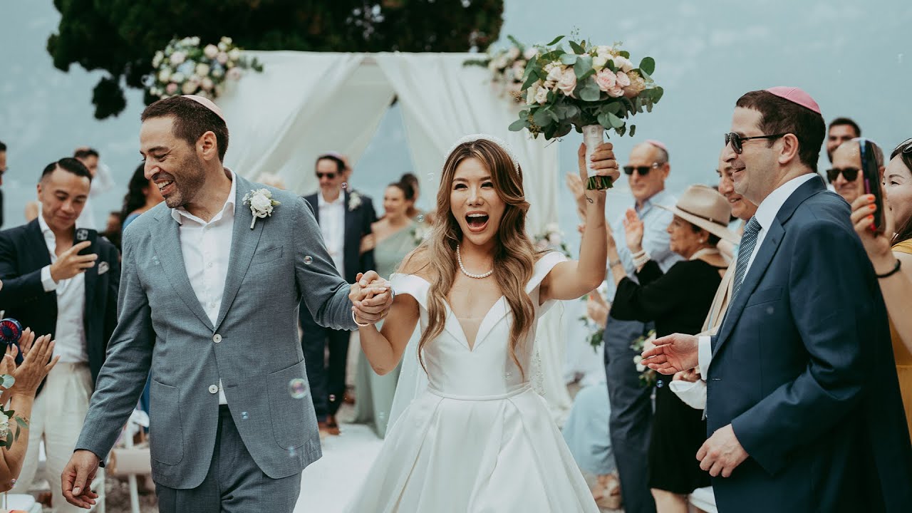 Jewish Wedding at Aura del Lago on Lake Como. Vows under the Chuppah
