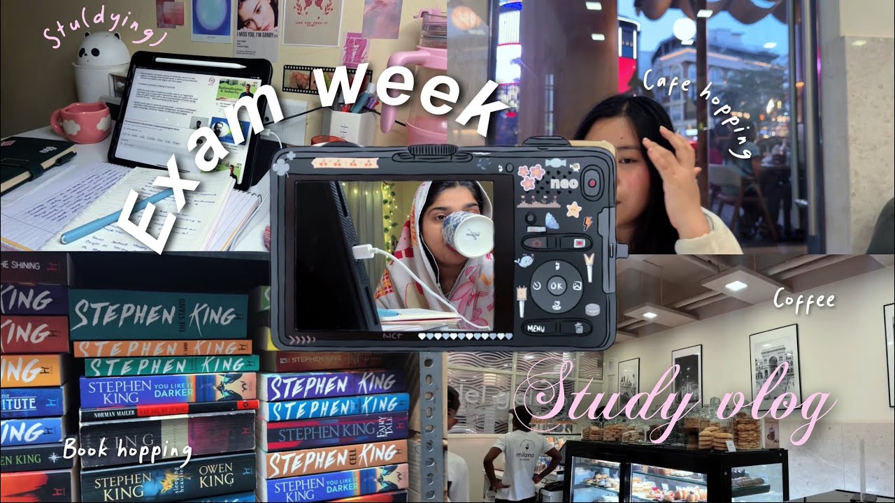 Finals week Study vlog 💗 stu(dying),practicals,coffee,mini break after Exams 