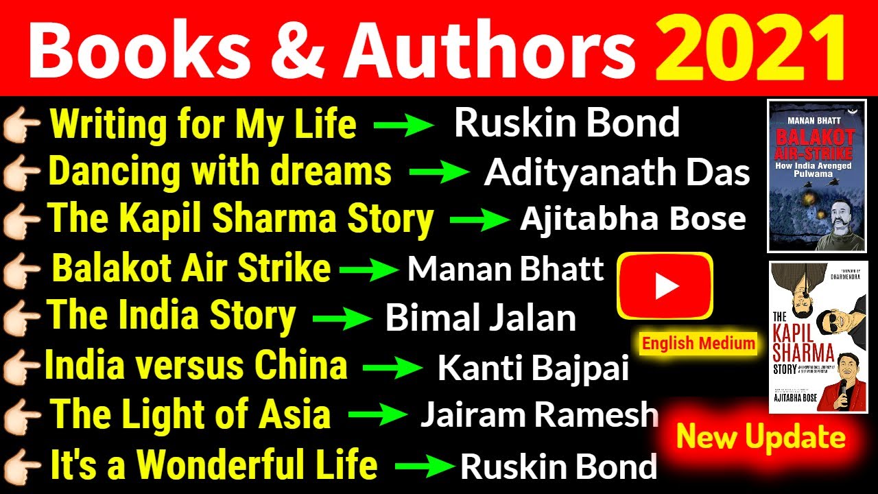 Books and Authors 2021 in English | Important Books 2021 Questions | Current Affairs 2021 in English