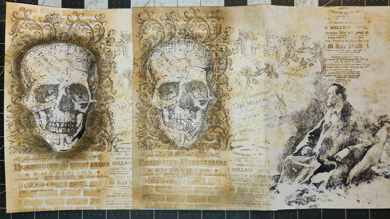 Создание страницы в смешанной технике для журнала Holmes Journal! Тиснение, тиснение и трафаретна...