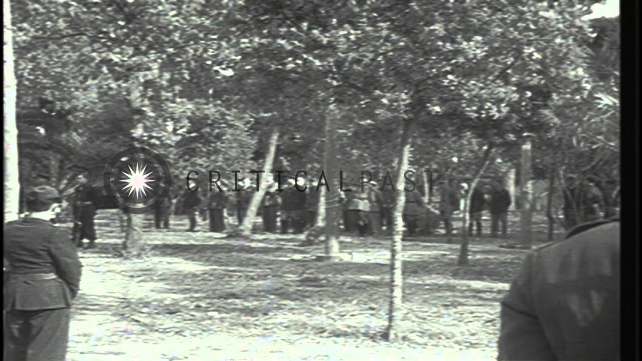 US 5th Army Major General Henry Johnson and Brigadier General Edgar E Hume raise ...HD Stock Footage