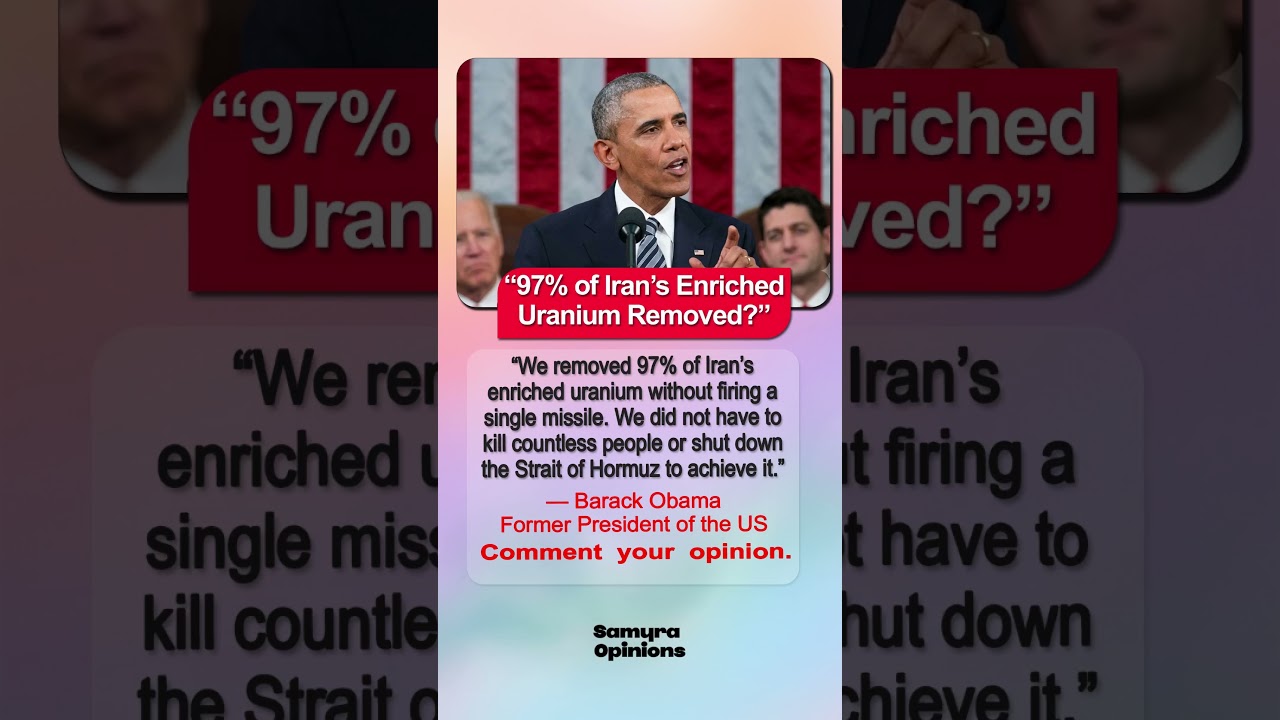 Obama: We Removed 97% of Iran&rsquo;s Uranium Without Firing a Missile #trendingnow