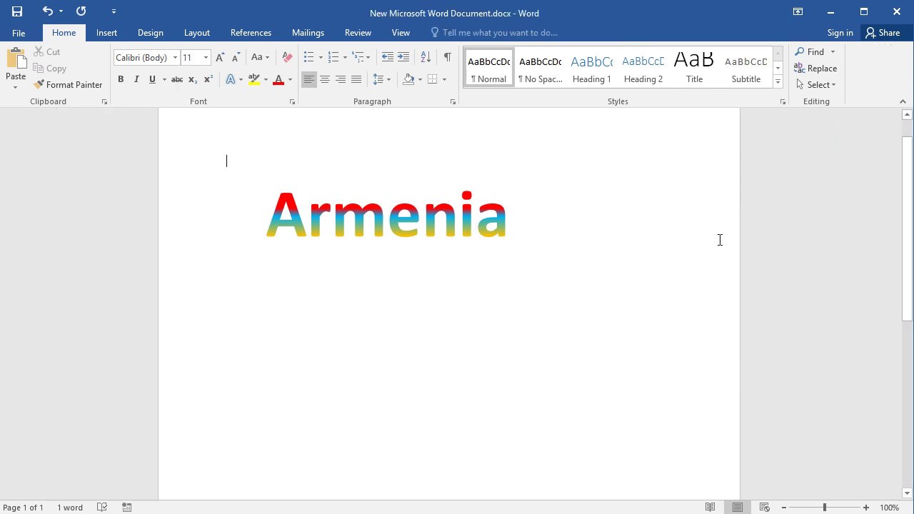 How to Add Gradient Fill Color into Text in Word : Create multi-color text