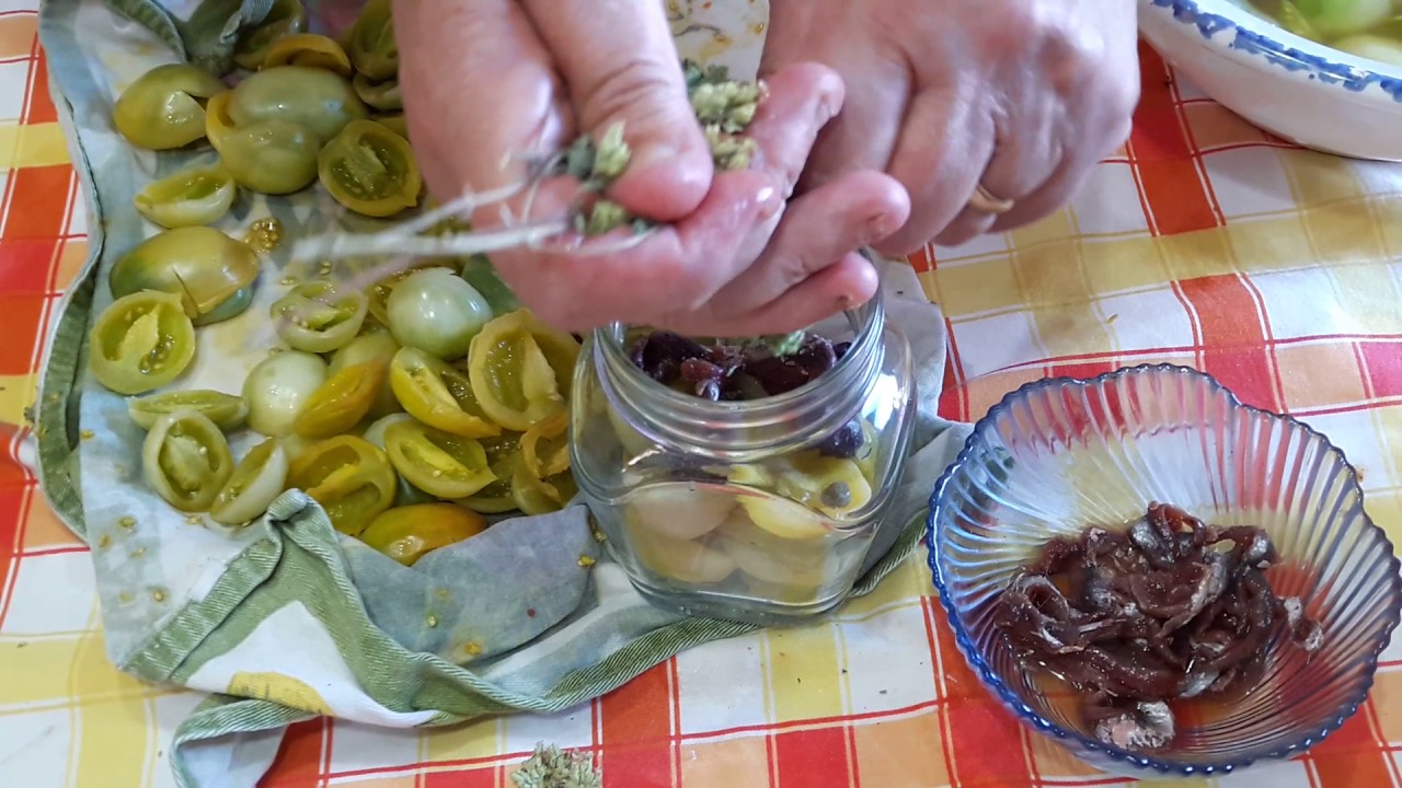 Pomodori verdi sott'olio