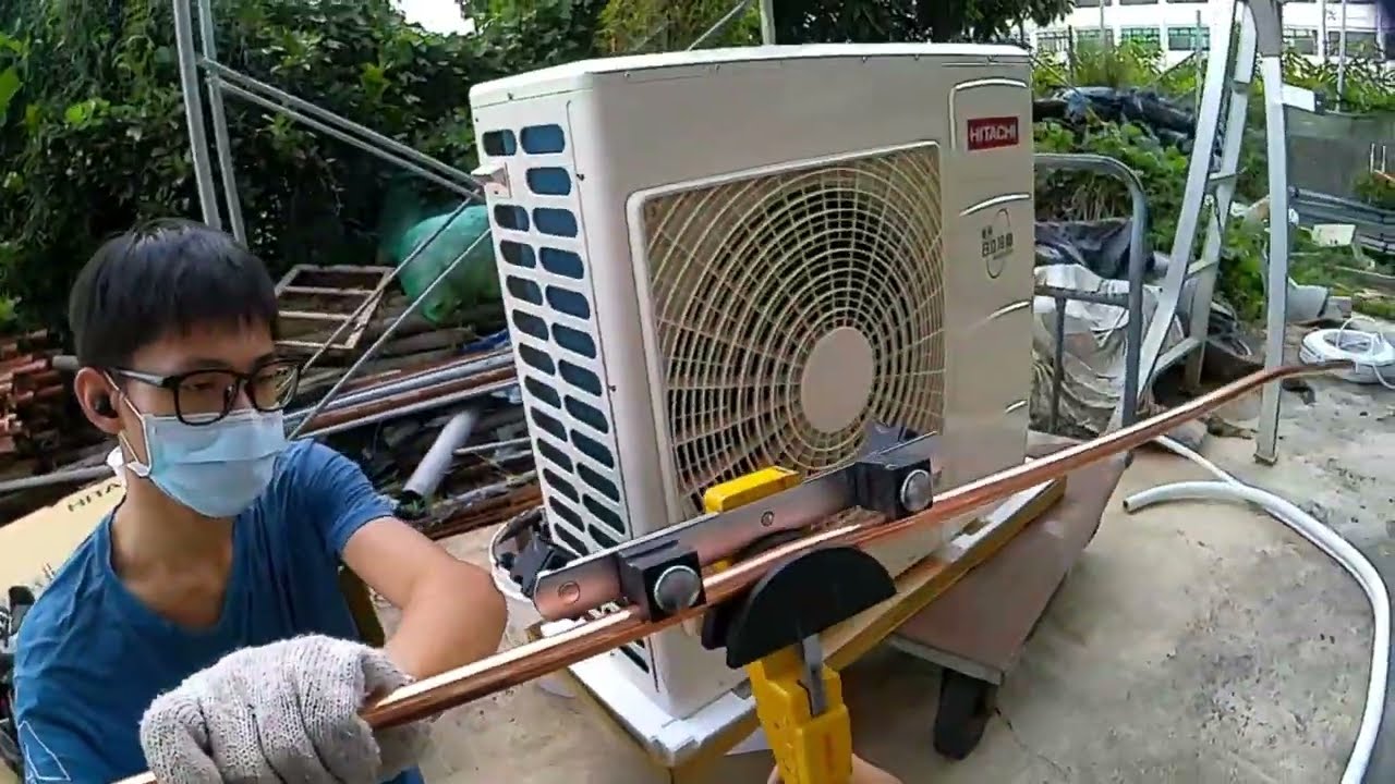 HITACHI 日立 冷氣安裝 頂級系列 變頻一對一分離式《冷專》冷氣 RAS-81NJP / RAC-81JP  耐漏 不銹鋼三腳架 弓型彎管器